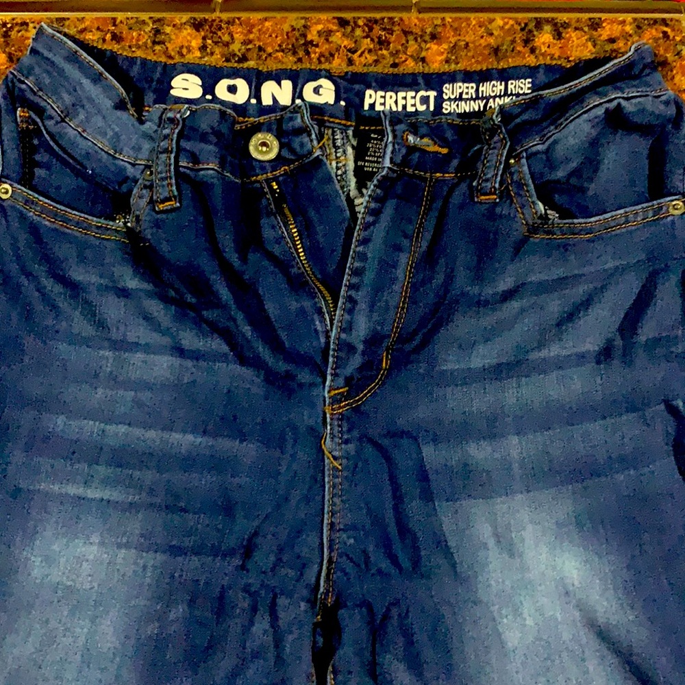 Super high rise skinny jeans